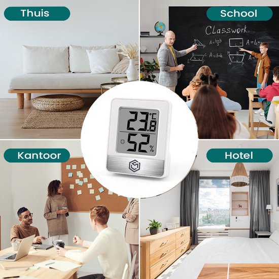 Ease Electronicz Hygrometer - Luchtvochtigheidsmeter - Digitaal Weerstation - Vochtigheidsmeter - Thermometer voor Binnen - Inclusief batterij