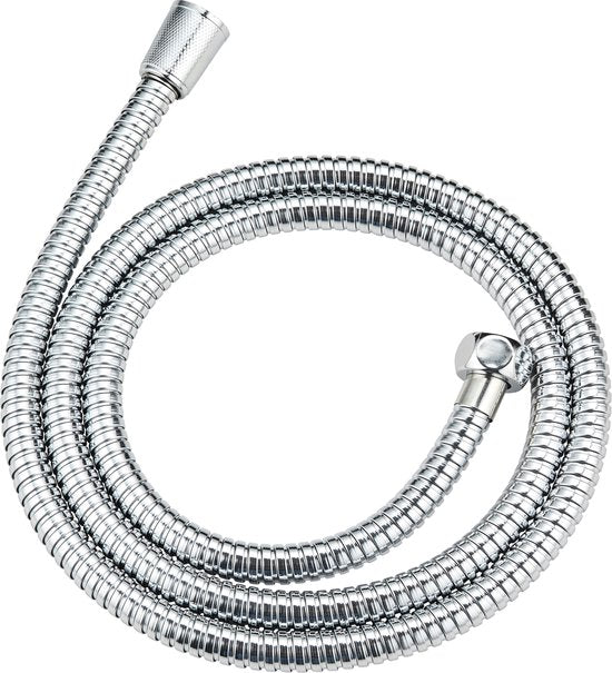 WENKO Handdouche set Basic 9,5cm - 5 straalsoorten - Chroom - Douchekop met slang