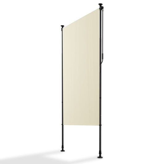 Juskys Verticaal Balkonscherm 120x310 cm - Beige – Waterafstotende en in hoogte verstelbare zon- en privacybescherming