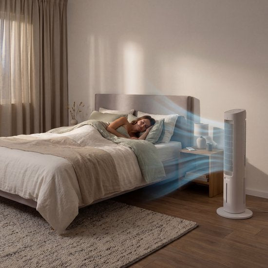 Tristar AT-5479 - Luchtkoeler - Aircooler - 3 Liter - 3 Snelheden - Timerfunctie - Oscillerend - Stil & Compact - Wit