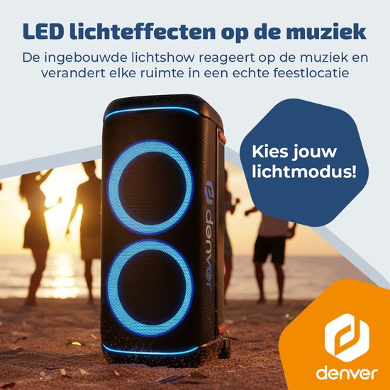 Denver Bluetooth Speaker Party Box - Discolichten - Partybox - Incl Microfoon - Luidspreker - BPS470