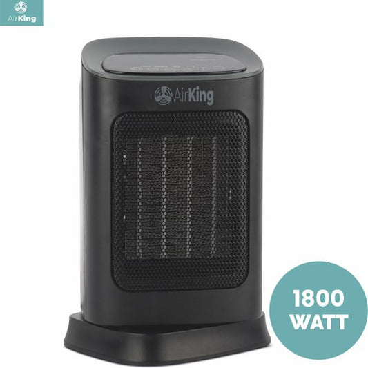 AirKing Elektrische Kachel - Compacte Keramische kachel met touchscreen - Kachelventilator 2 Standen 900 en 1800 Watt - Kantelbeveiliging - Draagbaar