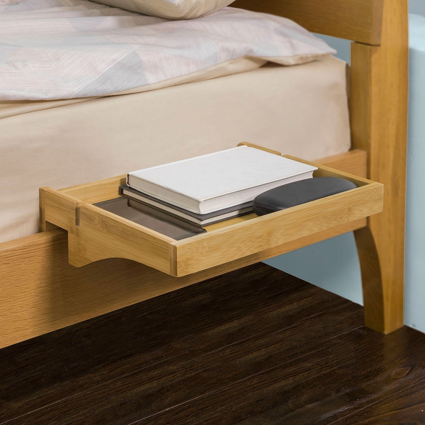 SoBuy Bedplank klembevestiging - Max. 2,5 kg - 36 x 25 x 9 cm - Hout