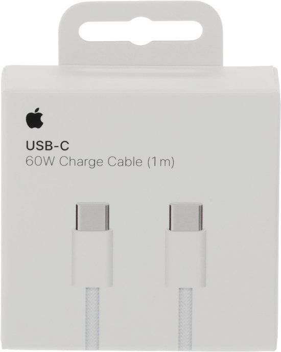 Apple - USB‑C Oplaadkabel - USB‑C naar USB‑C - 60W - 1m - Geweven - Wit
