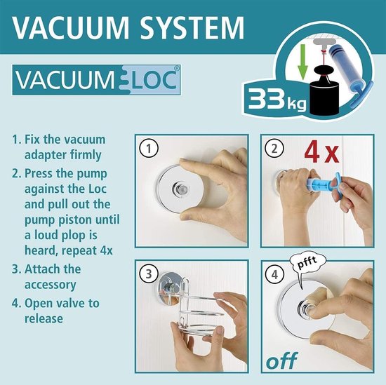 WENKO Vacuum-Loc Handdoekhaken 2 Stuks chroom - Wandhaak - Handdoekhouder - Handdoekhaakjes - Bevestigen zonder boren