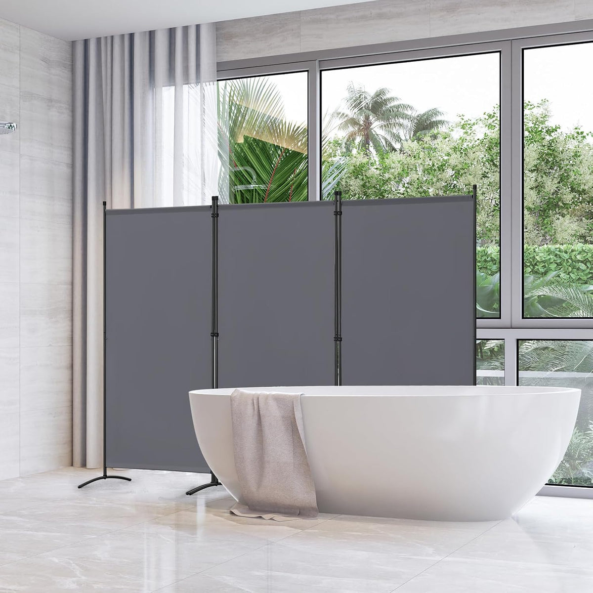 Angel Living Paravent 3 Panelen – 243 x 180 cm – Grijs