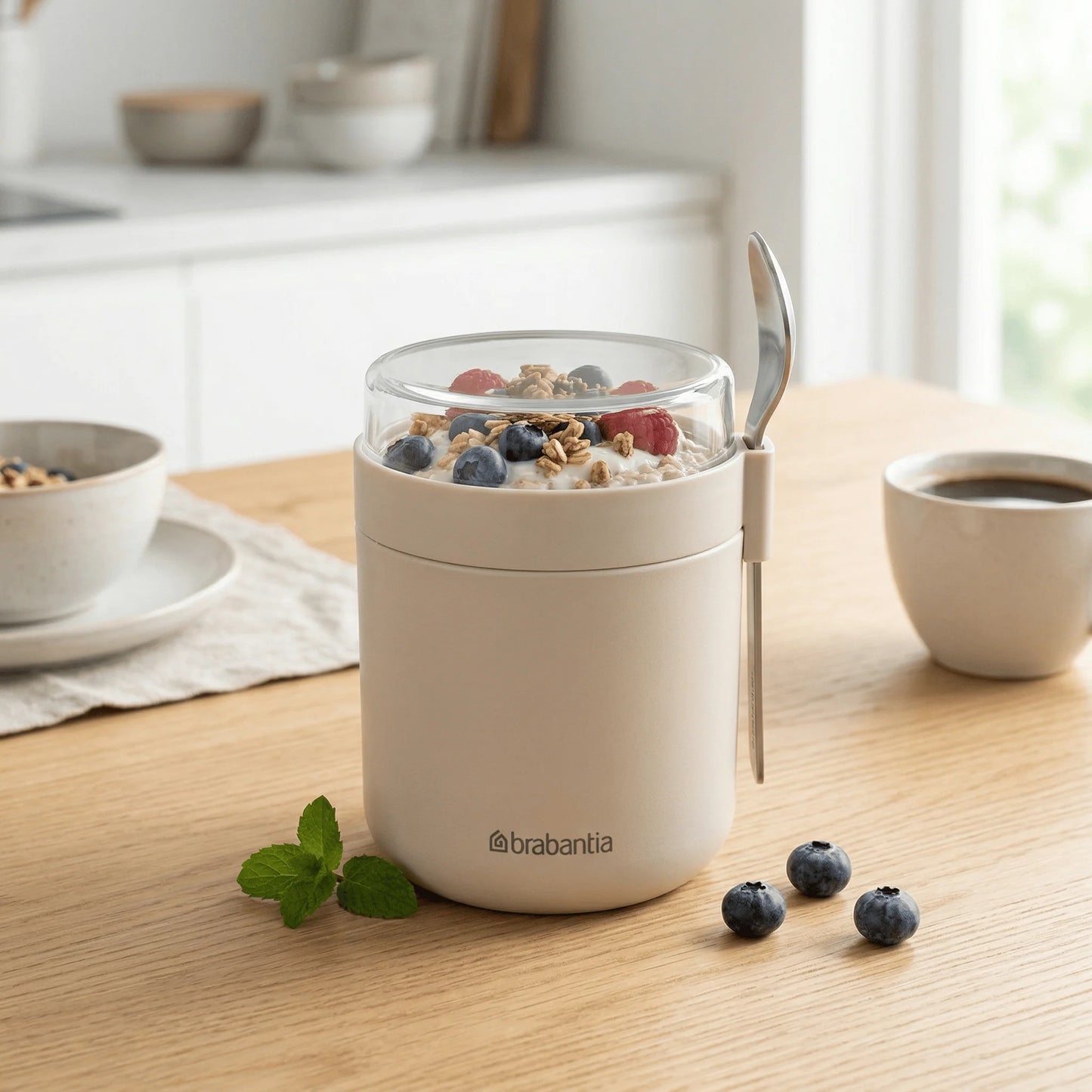 Brabantia Voedselbeker 500 ml - Lekvrij, Soft Beige