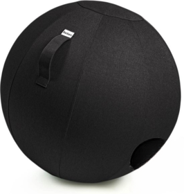 Bckz Zitbal Kantoor en Thuis 75 CM - Luxe Yoga Bal - Zitballen met Hoes - Ergonomische Bureaustoel Bal - Linnen Zwart