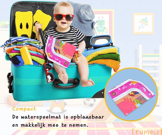Frummel Waterspeelmat Baby – Watermat – Speelkleed – Opblaasbaar – Waterspeelgoed Baby - Kraamcadeau - Roze krab