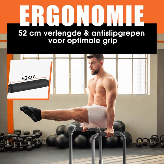 DH FitLife Dip Bars | Dip Stang & Verstelbaar Dip-Station 80-90 cm | Parallettes voor Calisthenics en Krachttraining | Stabiel en Veilig | Indoor en Outdoor Fitnessapparatuur