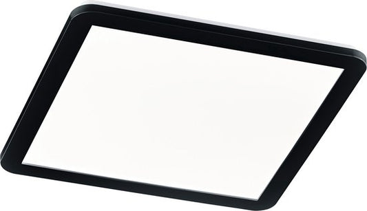 Trio leuchten - LED Plafondlamp - 22W - Warm Wit 3000K - Spatwaterdicht IP44 - Dimbaar - Vierkant - Zwart - Kunststof