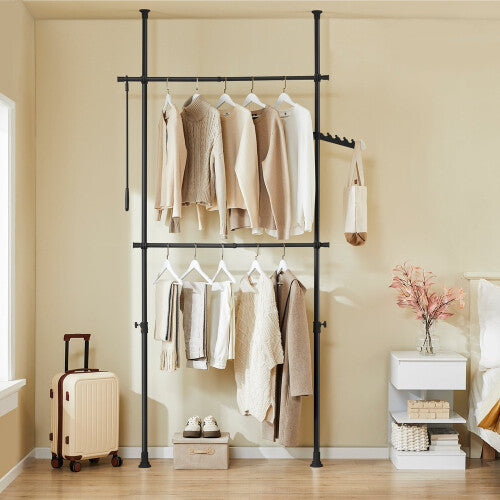 SoBuy Telescopische Kapstok Verstelbare Garderobe Zwart FRG109-II-SCH 75–126 x 200–295 cm