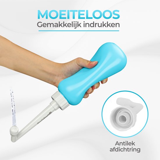 PurelyGoods® Peri-fles - Draagbare Bidet - Vaginale Douche - Perineum - Zwangerschap - Postpartum Spoelfles - 450ML - Blauw