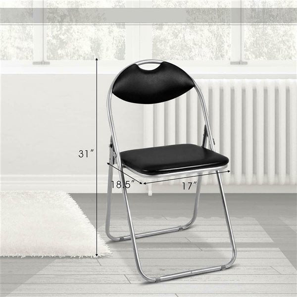 Coast 6er set vouwstoelen met metalen frame en gewatteerde stoelen en niet -slip voetblokken