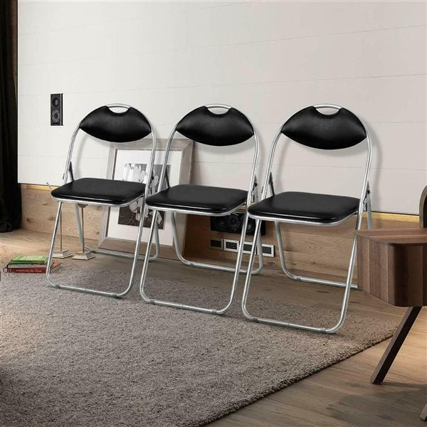 Coast 6er set vouwstoelen met metalen frame en gewatteerde stoelen en niet -slip voetblokken