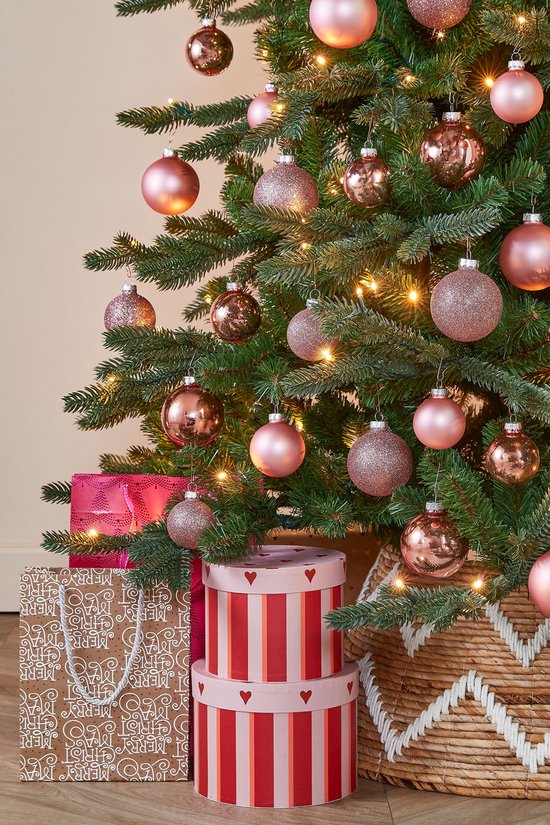 Mica Decorations Kerstballen Set - 42 Stuks - Ø7 cm - Glas - Roze