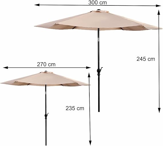 Coast Parasol met LED verlichting - Ø270 cm - Beige
