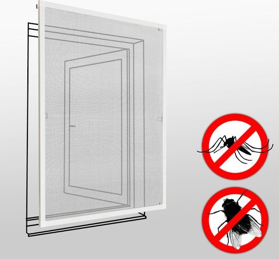 Tectake - Inzethor - 130x150 cm - Wit