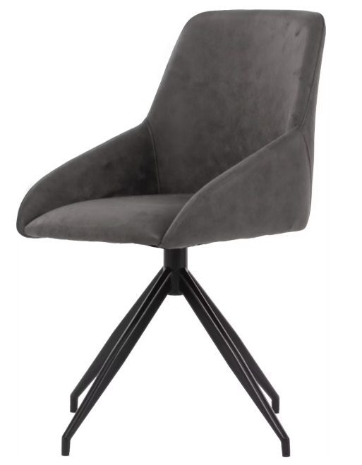Dutchbone Eetkamerstoel Laurel 360° Draaibaar - Antraciet - 60x51x85 cm