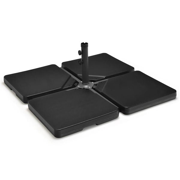 Coast 4-Delig Parasolgewicht - HDPE - 100 x 100 x 7 cm - Zwart
