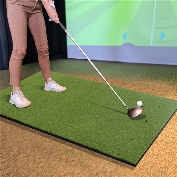 Coast Golftrainingsmat - Synthetisch Gras - Met 2 Clubs - Groen