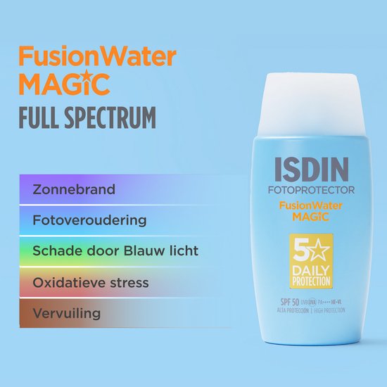 ISDIN - Fotoprotector Fusion Water Magic SPF50+ - 50ml - Zonnebrand voor het gezicht