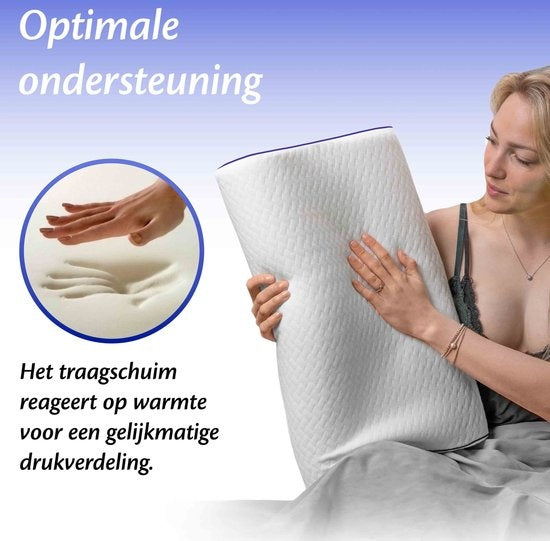 EL-Life Orthopedisch Hoofdkussen tegen Nekklachten - Ergonomisch Hoofdkussen van Traagschuim - 40x60cm