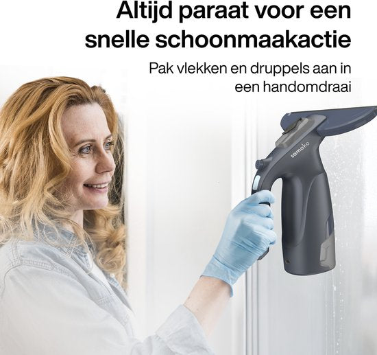 Elektrische Raamwisser CrystalClear - Ruitenreiniger USB Oplaadbaar - Ramenwasser met Afneembaar Reservoir - Sprayfunctie - Inclusief 2 Microvezeldoeken - Samako