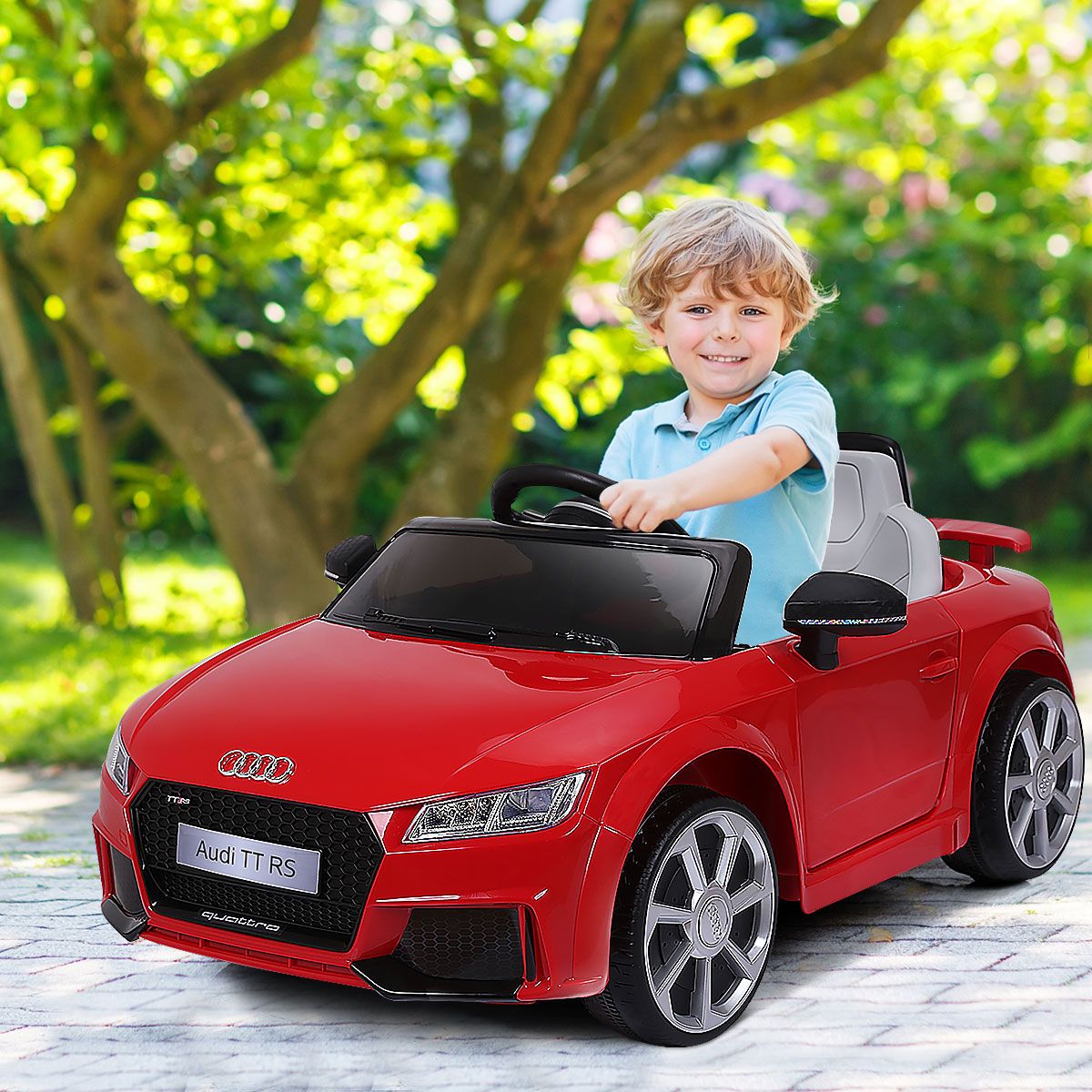 Coast Elektrische Kinderauto - 2 motoren - afstandsbediening en muziek - rood 104 x 63,5 x 45,5 cm