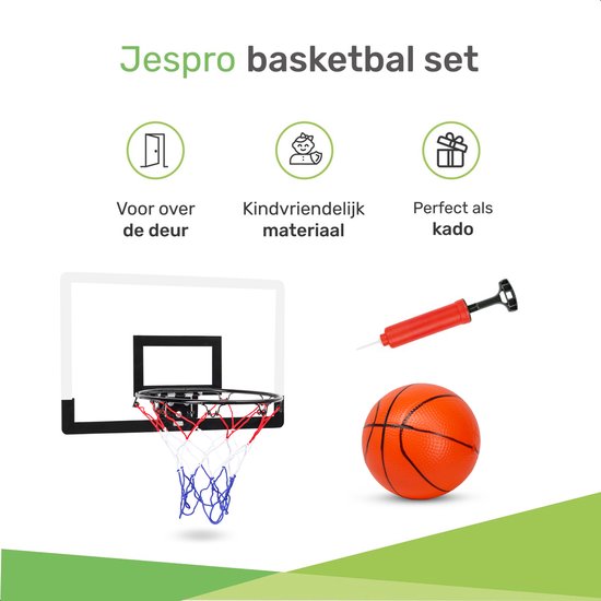 Mini Basketbal set - Incl. Bal & Pomp - Hoop - Basket - Ringen - Basketballen - Ring voor kinderen - Net - Indoor - Bord – Paal - Voor kamer - Basketbalring