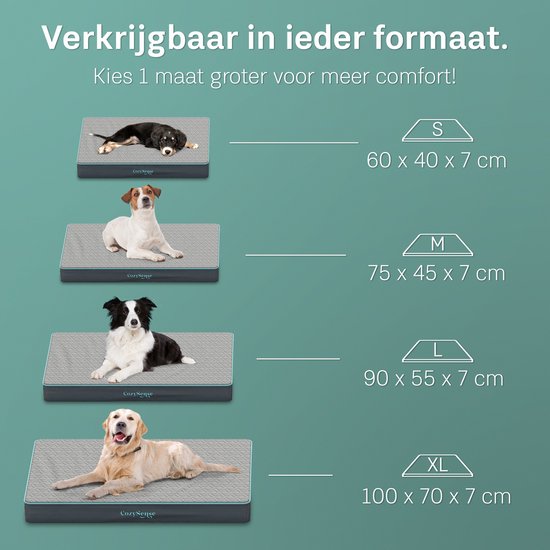 CozySense® – Orthopedisch Hondenkussen 60 X 40 Cm – Maat S - Waterdicht – Geschikt Als Benchkussen & Hondenbed