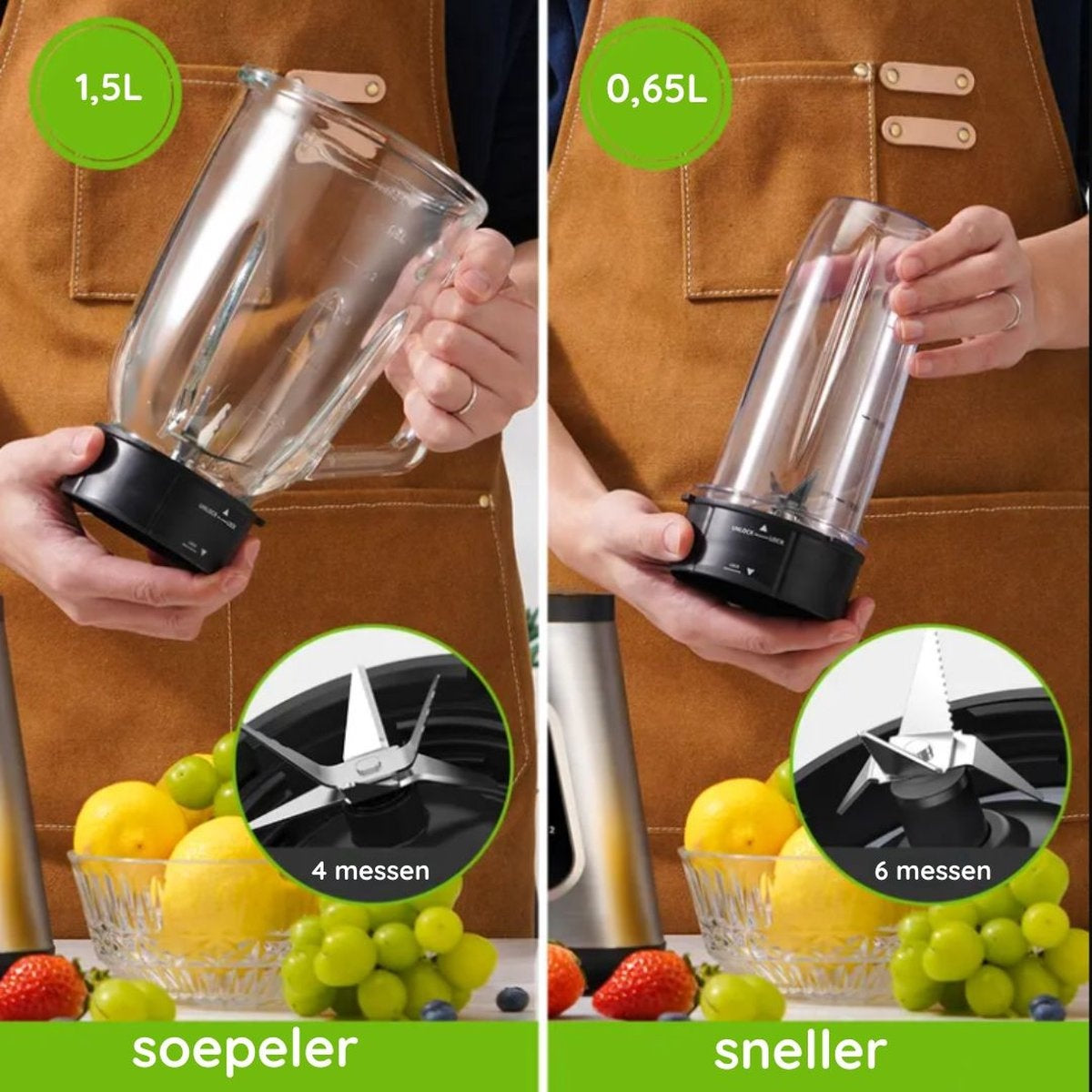 Safecourt Kitchen Sportblender - 1200 Watt - RVS