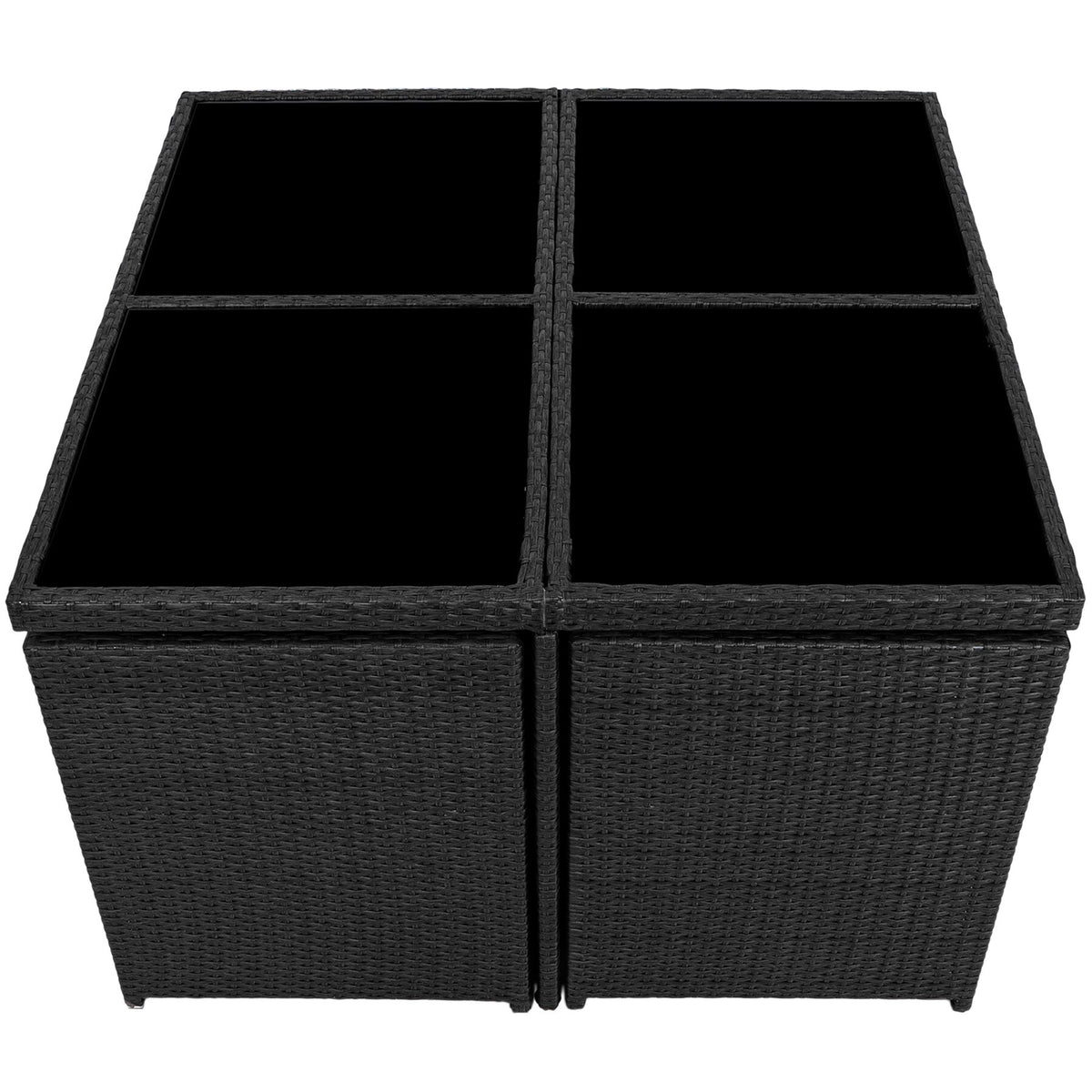 Tectake® Glazen tafelplaten voor loungemeubel - Alleen de 4 glasplaten