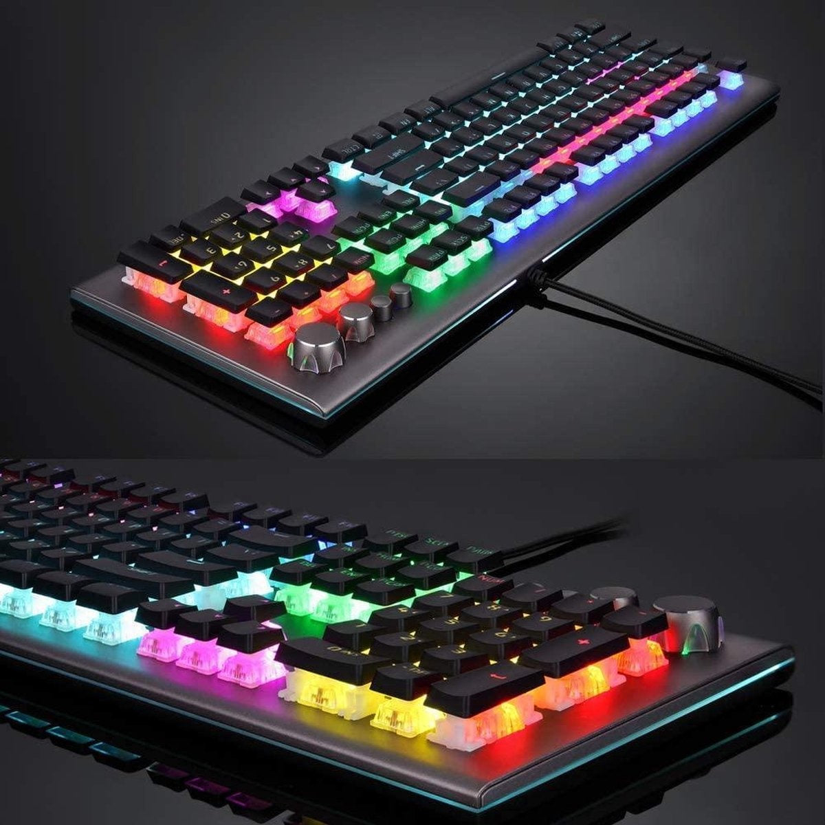 AULA S2096 RGB mechanisch gaming toetsenbord - QWERTY - Black switch