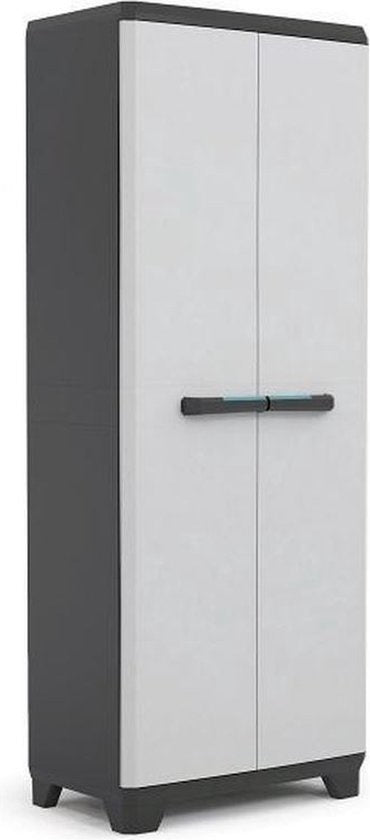 Kis Opbergkast – 3 Verstelbare Planken – Draagkracht 15 kg per plank – 68 x 39 x 173 cm – Grijs/Zwart