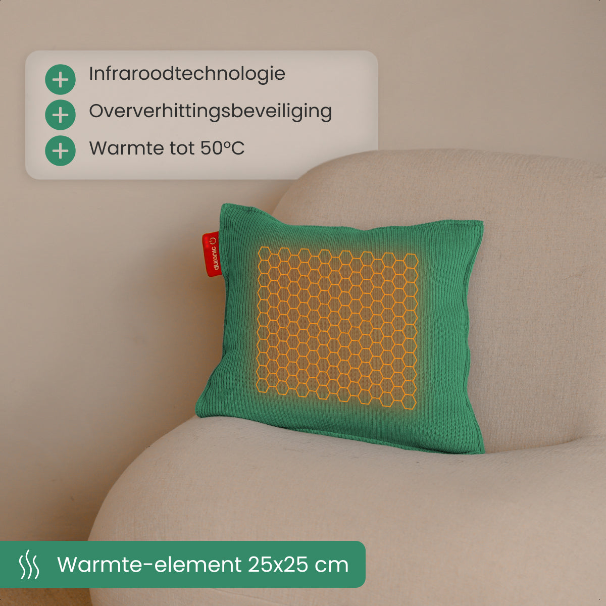 Auronic - Warmtekussen Knit - 45 x 45 cm - Pastelgroen