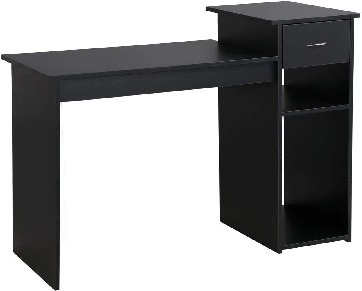 Yaheetech Computertafel - Met Lade en 2 Legplanken - 112 x 50 x 82 cm - Zwart