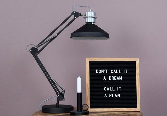 Anne Lighting Zappa - Tafellamp Industrieel - Zwart - H:80cm - Ø:18cm - E27 - Voor Binnen - Metaal - Tafellampen - Bureaulamp - Bureaulampen - Slaapkamer - Woonkamer - Eetkamer
