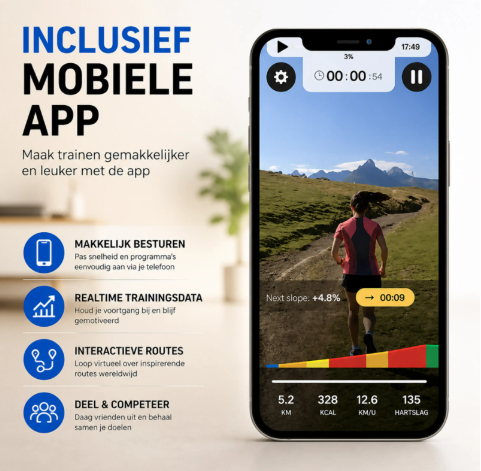 Sportfloww Elektrische Loopband - 1-12 km/u - 9% Helling - Inklapbaar - App & Afstandsbediening - Zwart