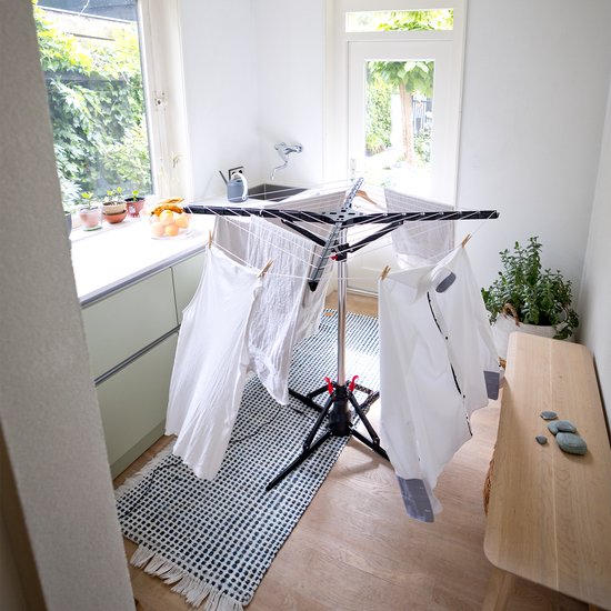 Nexxt Elektrische Droogmolen – 17M – Energiezuinig (10W) – Inklapbaar – Automatisch Draaiend