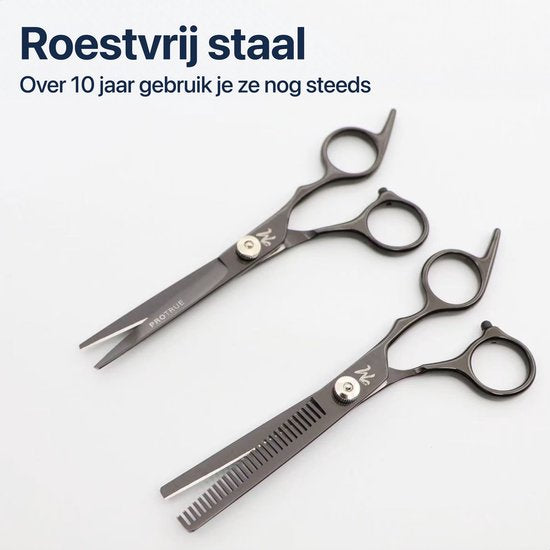 ProTrue 11 Delige Kappersset - Kappersschaar Rechtshandig - Uitdunschaar Kapper - Hair Scissors - Coupeschaar - Haarschaar Set