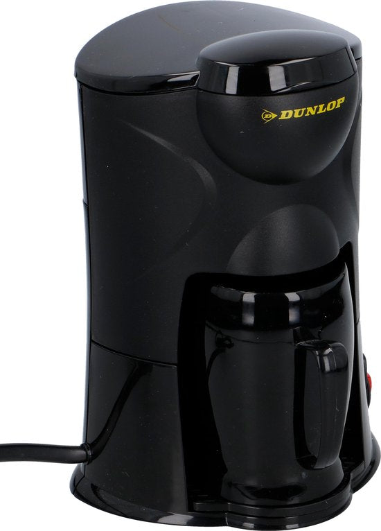 Dunlop Koffiezetapparaat incl. mok - 1 kop - 12V - 170 watt - Zwart - 13x11x19 cm