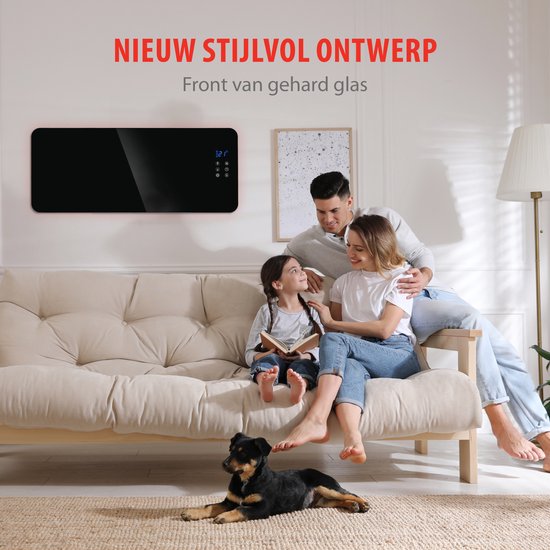 Alpina Convectorkachel - 2000W - 22 m² - 240V - 92 x 24 x 43cm - Zwart