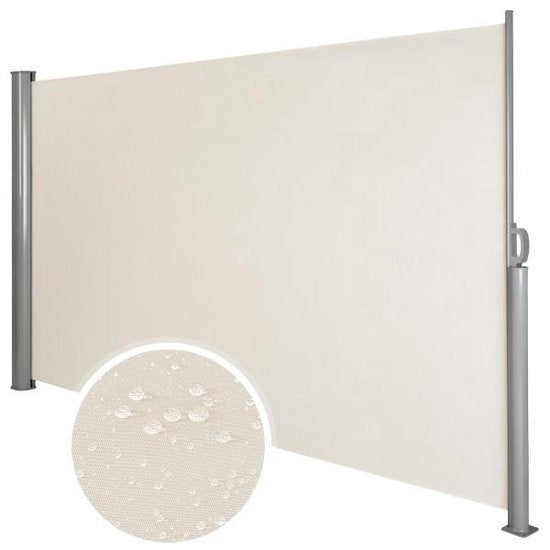 tectake - Uitschuifbaar aluminium windscherm tuinscherm 180 x 300 cm beige 401529