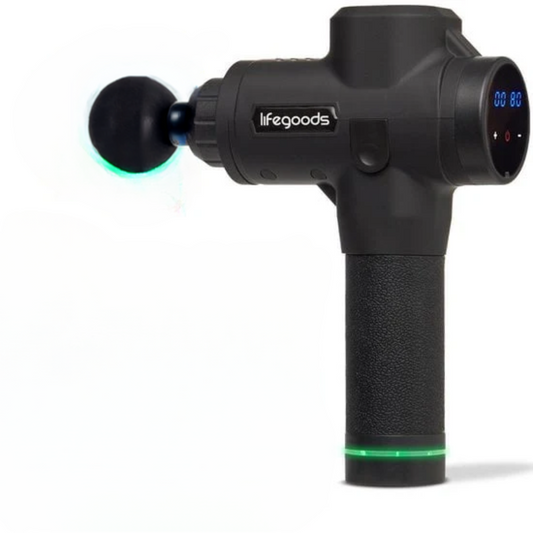 Auronic Massage Gun - 6 Opzetstukken - 30 Standen - Professioneel Massage Apparaat - Zwart