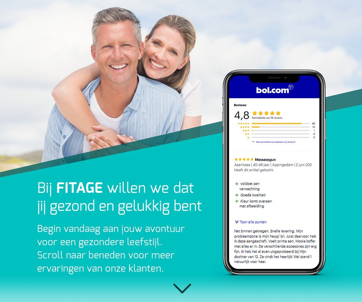 FITAGE Massage Gun Professioneel - 12 Opzetstukken - Massage Apparaat - Massage Pistool 30 Standen - Massageapparaat - Massagegun