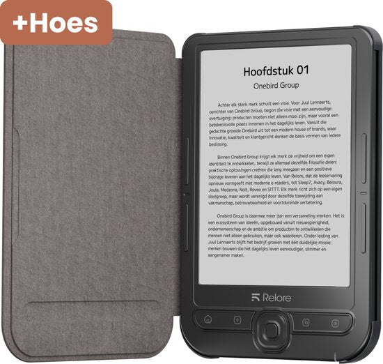 Relore E-reader 6 Inch Touchscreen - Ereader opslag 1000+ Ebooks - Ebook Vervanger Kobo Clara, Kindle, Pocketbook - Inclusief Hoesje
