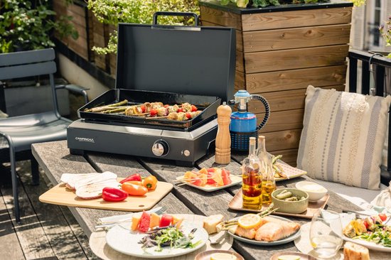 Campingaz Sigma 1 CV bakplaat - 1.350 cm² kookoppervlak – Blue Flame brander voor optimale warmteverdeling – Basaltgrijs