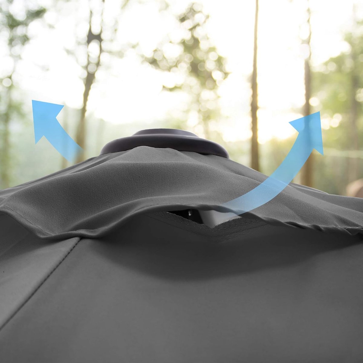 Songmics Tuinparasol 290 cm - Grijs - UPF 50+ - Kantelbaar