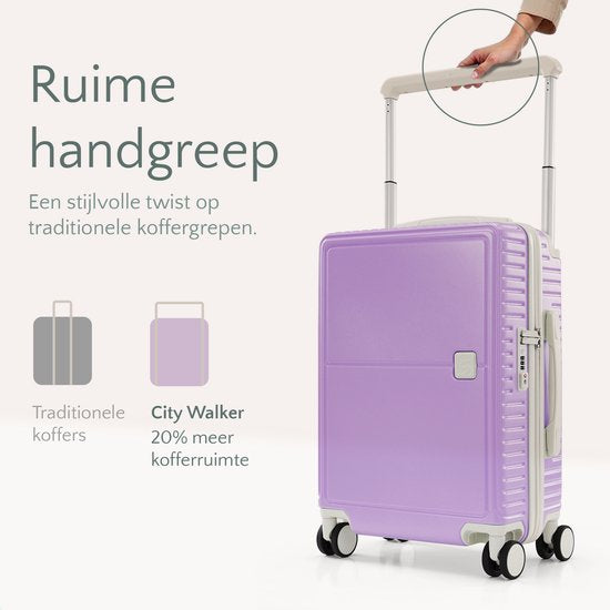 SC City Walker – 3-delige Kofferset | Lichtgewicht & Duurzaam | 20, 24 & 28 Inch | 360° Spinner Wielen | TSA-slot | Inclusief Beschermhoezen – Paars